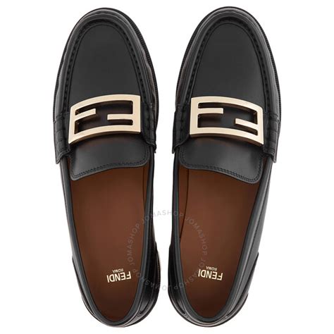 FENDI Baguette Leather Loafers .